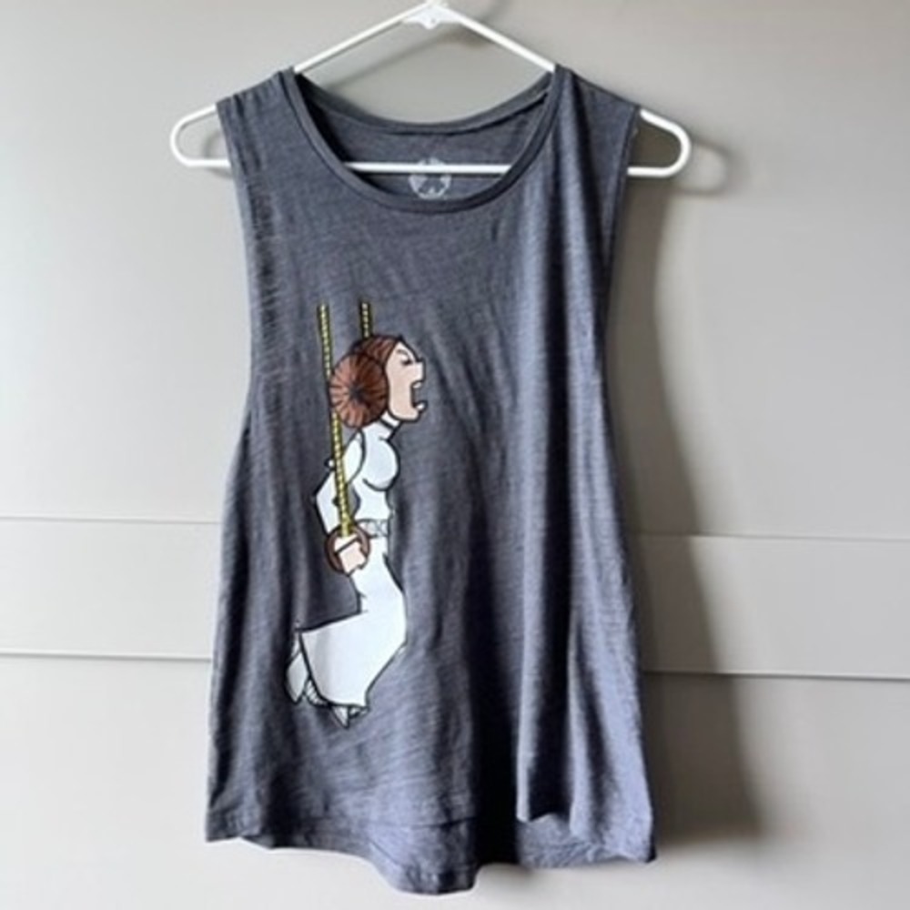 Project X Star Wars Princess Leia Gymnastics Rings Muscle Tank Top‎ Grey Medium